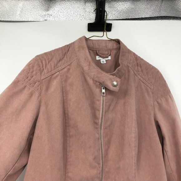 Jacqueline de Yong pale pink  faux suede moto jacket 40 - Picture 5 of 14